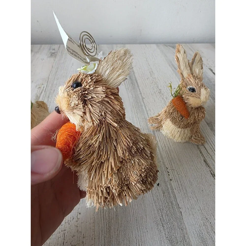 Pier 1 bottle brush rabbit‎ bunny placeholder ornament Easter Bunny decor